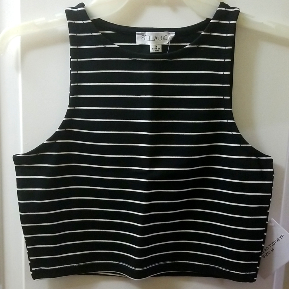 Stella Luce - Small top, Size - M, Color - Black W/white stripes